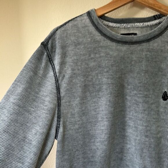 Volcom Vintage Gray Thermal Long Sleeve Shirt Y2K size large - Picture 3 of 7